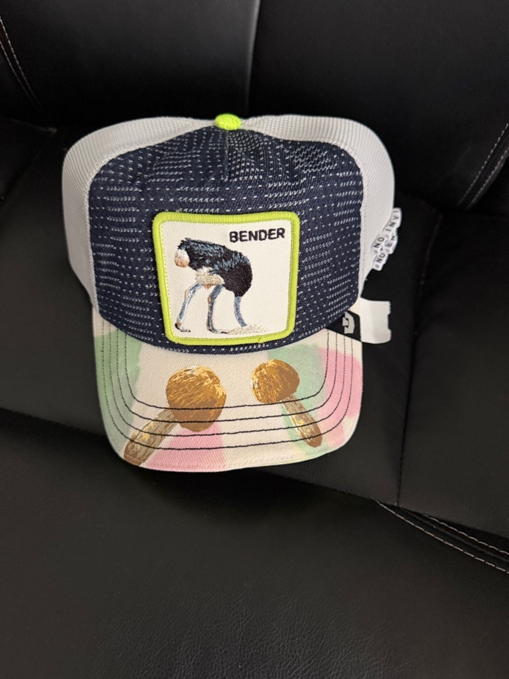 Bender Trucker Hat - Navy, White & Neon Accent